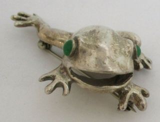 Vintage Sterling Silver Frog Brooch