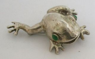 Vintage Sterling Silver Frog Brooch 2