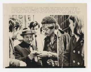 Jimi Hendrix Signs Autographs After Drug Arrest Toronto 1969 Rock Press Photo