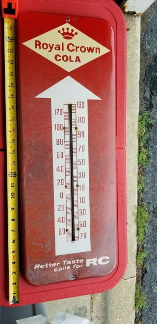 Vintage Royal Crown Cola Soda Thermometer Sign
