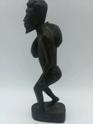 Hand Carved Wood African Tribal Art Statue Figure Figurine Travler Man