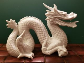 Vintage Ceramic Asian Chinese Dragon Figurine 8.  5 " X6 " X4.  5 "