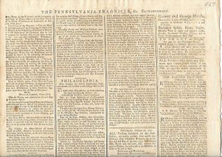 Pennsylvania Chronicle Newspaper American Revolutionary War Colonial Boston 3