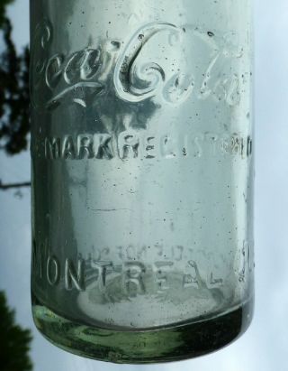 Rare Montreal,  Quebec,  Canada COCA - COLA straight side soda bottle 3