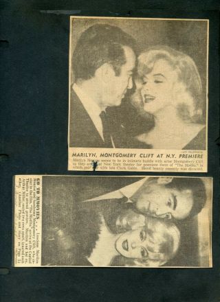 vintage clippings marilyn monroe&montgomery clift 