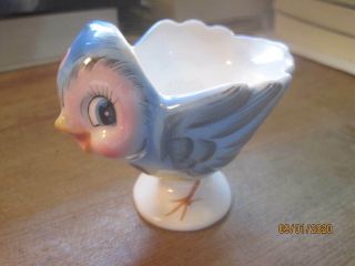 Vintage Lefton Hand Painted Egg Cup Blue Bird 286 (2)