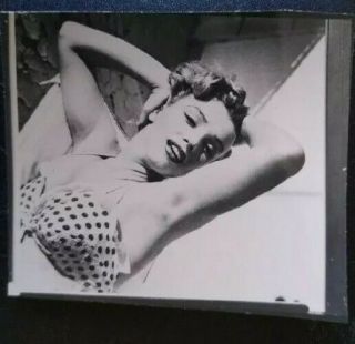 Gorgeous Vintage Contact Portrait Of Marilyn Monroe In Bikini Top 1952