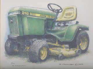 John Deere 318 L&g Tractor Limited Edition Signed Print 