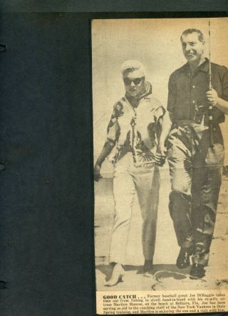 Vintage News Clippings Marilyn Monroe&joe Domaggio In Florida & Back To York