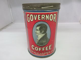 Rare Vintage Coffee Governor Brand Advertising Tin 922 - O