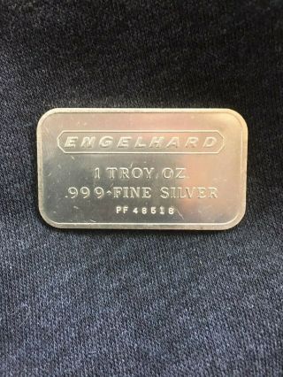Vintage Engelhard 1 Oz.  999 Fine Silver Bar One Day