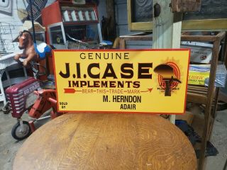 Large Ji Case Tractor Implements Sign Farm Seed Feed Barn Gas Oil 24 " X12 " Dealer