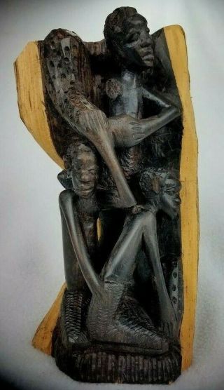 Collectable African Tribal Folk Art 10 " Hand Carved Wood Figure Sculpture Kenya
