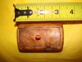 1700s Birds Eye Maple Snuff Box With / Tiger Eye Bold And