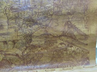 Vintage Leather Map of Brazil,  Wall Hanger Decoration,  Handmade Scroll Art 3
