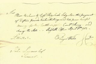 Revolutionary War Connecticut Pay Order 1782 For Beef Cattle For Continentalarmy