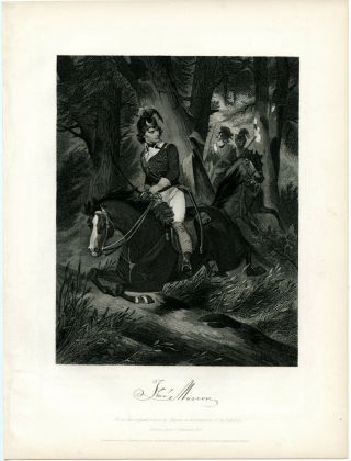 Francis Marion,  Revolutionary War/swamp Fox/south Carolina,  Steel Engraving 8559