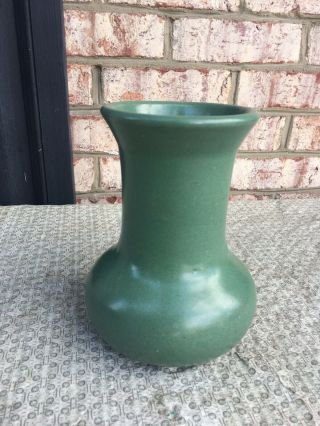 Vintage Green Zanesville Pottery Arts & Crafts Vase 105
