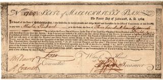 1780,  Commodities Interest Bond,  Abisha Packard,  Signatures On Bond,  Great Shape