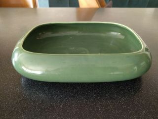 Rare Vintage Bauer Pottery Green Oblong Serving Bowl Art Deco Mid Centuyr Modern