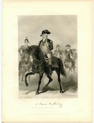 Baron Von Steuben,  Revolutionary War General/continental Army,  Engraving (8438)