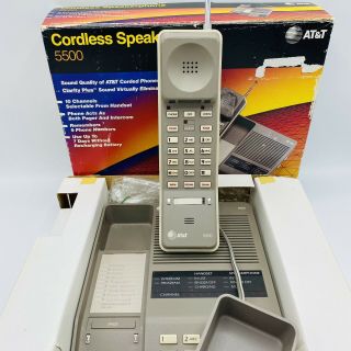 Vintage At&t 5500 Cordless Phone Box & Receipt Handset/base/wall Mount