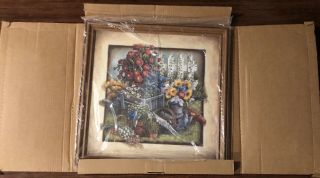Vintage Home Garden Party 74388 Spring Song Wheelbarrow Pansies Picture Frame 3