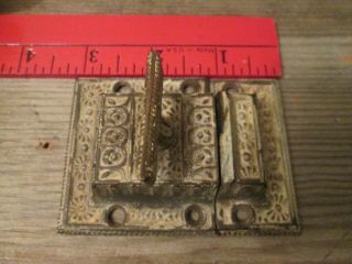 Vintage Victorian Eastlake Cast Iron T Handle Latch & Keeper - Very Decorative