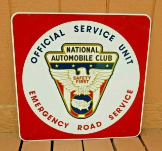 Vintage National Automobile Club (safety First) Double Sided Sign 24 " X 24 "