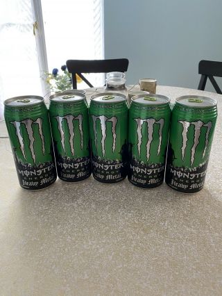 5 Monster Energy Drink Heavy Metal Cans
