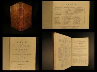 1796 Book Of British Officers Revolutionary War & Napoleonic War W/handwriting