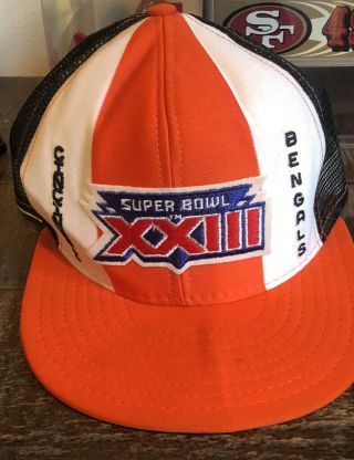 Vintage Cincinnati Bengals Bowl Xxiii 23 Ajd Snapback Hat Cap