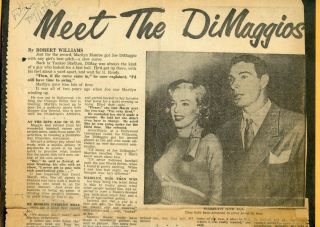 5 Vintage Newspaper Clipping Of Marilyn Monroe In The York Post Jan.  17,  1954