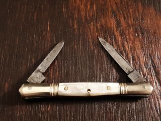 United Cutlery Knife Made In Germany 1908 - 1920 Pen Pearl Vintage Folding Pocket