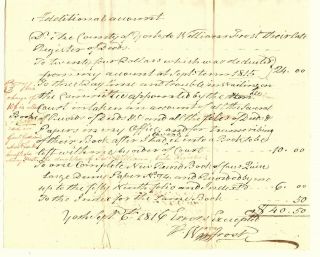 William Frost Maine Revolutionary War Officer Signed Accounting Document 1816