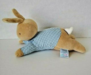 Eden Plush Peter Rabbit Plush Bunny Blue Thermal Terry Jacket 10 " Lying Down Vtg