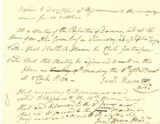 Revolutionary War Chaplain Hampshire Rev.  Samuel Haven Signed Document 1792