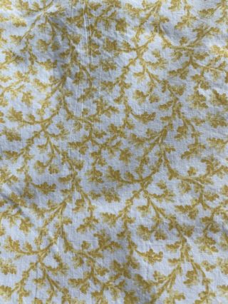 Vintage Laura Ashley Queen Flat Sheet Yellow Gold Mustard Vine Floral Rare Htf