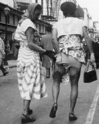 Vintage Photo: Drag Parade Men Male High Heels Makeup Wig Purse 40 