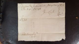 1778 Revolutionary War Pay Table Document