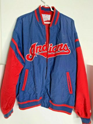 Vintage Cleveland Indians Jacket By Mirage - Chief Wahoo - Size Xl