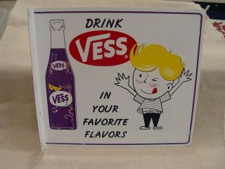 Old Drink Vess In Your Favorite Flavors Soda Advertising 2 - Sided Flange Sign