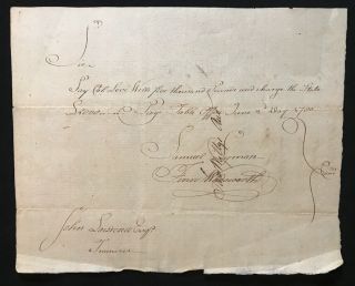 Col Levi Wells Revolutionary War Pay Connecticut 1780 Wadsworth,  Lawrence Signed