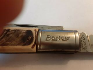 Vintage.  Colonial Prov.  Barlow 2 Blade Pocket Knife.  Usa Ivory Celluloid Handle