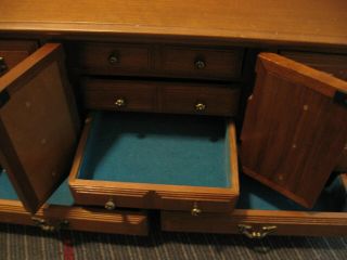 vintage wood wooden jewelry box with 2 doors and 11 drawers 3