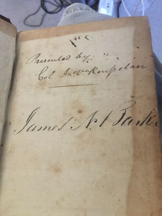 Book 1777 Josephus Presented By Lt.  Colonel John Rensselaer To James N.  Barker