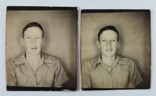 Vintage Photobooth Photos Handsome Young Man Winking At Camera Id 