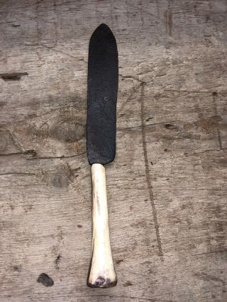 18th Century Pre Revolutionary War Era Side Knife Deer Bone Handle W/coa