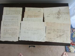 Ten Revolutionary War Receipts,  Signed By Officers Of That Period,  1778 - 1783