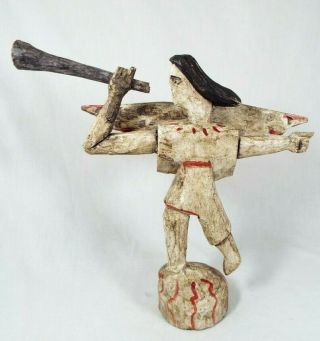 Vintage Wooden Hand Carved Native North American Folk Art Figurine